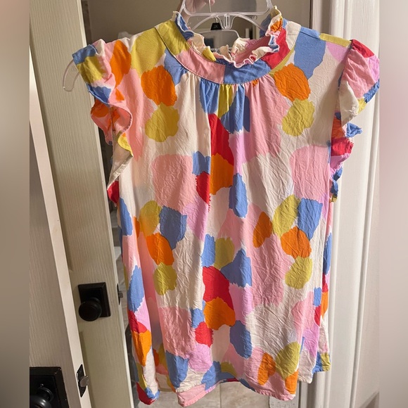 THML Colorful Ruffle Sleeve Top - Picture 5 of 6
